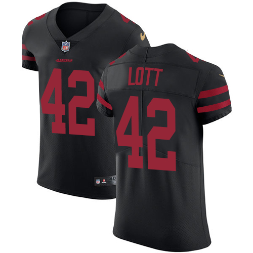 Nike 49ers #42 Ronnie Lott Black Alternate Men's Stitched NFL Vapor Untouchable Elite Jersey - Click Image to Close